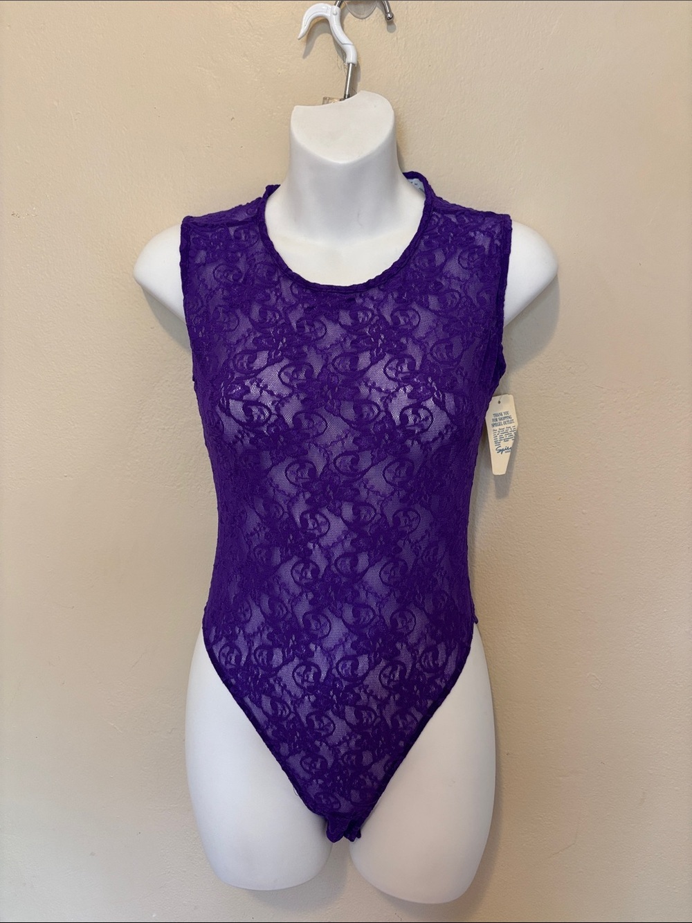 Spiegel Purple Lace Sleeveless Bodysuit